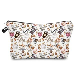 Chic Coffee Print Women's Zipper Pouch